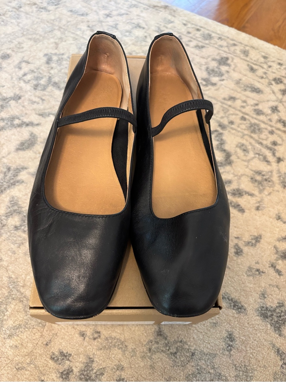 Madewell Greta Black Mary Jane Leather Flats
